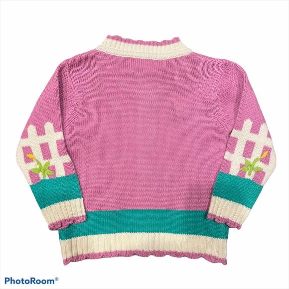 Pink Cardigan Sweater Vintage feel Girls Sportking - Picture 4 of 7